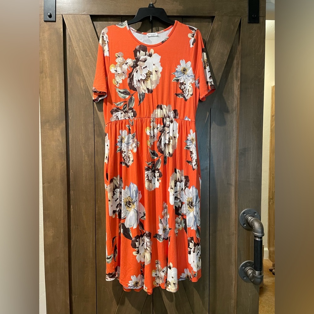 Chic Soul orange “Beautifully Sweet”dress 2X